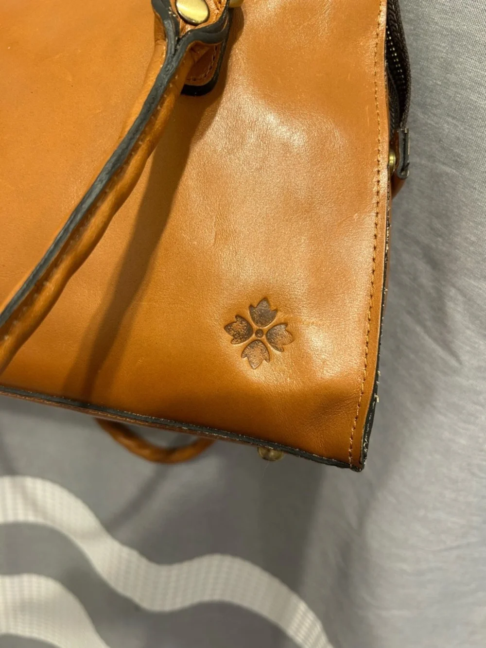 NWT Patricia Nash Calvi Biscuit Leather Satchel Crossbody Bag